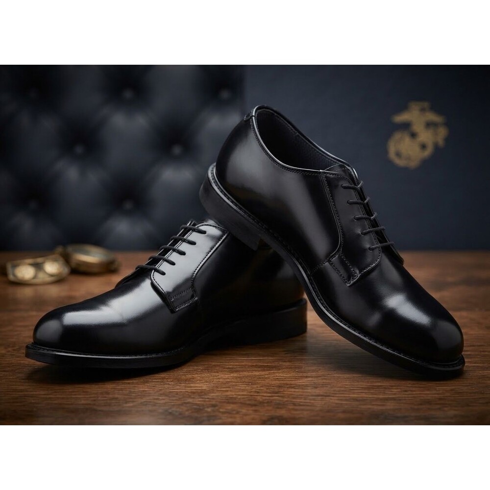 Capps Airlite Men 12 3E Extra Wide Black Leather Uniform Oxford Shoes Vibram USA